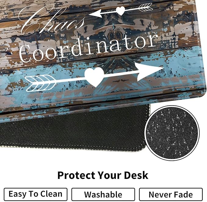 Large XXL Gaming Desk Mat 31.5x 11.8 Ergonomic Keyboard Wrist Rest &amp Mouse Pad Wrist Rest + Coaster Set Non-Slip Base Memory Foam Office and Home Chaos Coordinator