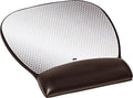 3M™ Precise™ Mouse Mat with Leatherette Gel Wrist Rest - Silver - 22.1cm x 23.4cm x 1.9cm