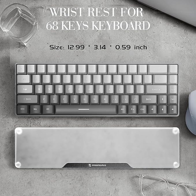 SELORSS Acrylic Keyboard Wrist Rest Pro- TENKEYLESS 80% Keyboard- Mechanical Keyboards Ergonomic Palm Rest for Computer KeyboardAnti-Slip BaseWrist Pad for LaptopOffice &amp Home-Easy TypingBlack