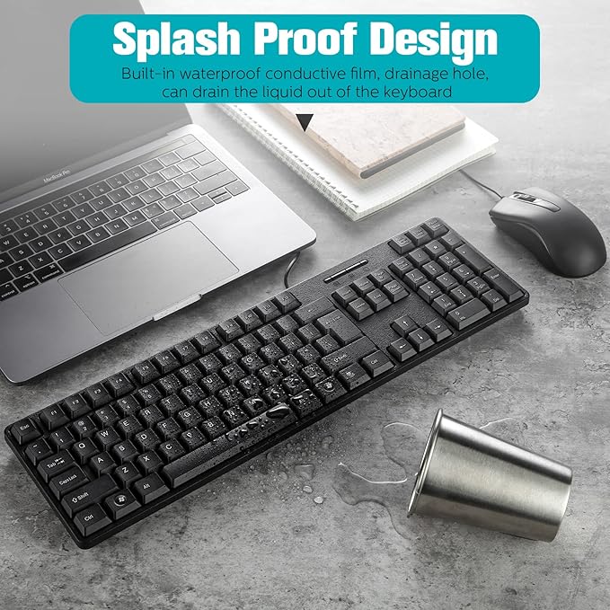 Fabbay 24 Pcs USB Wired Keyboard and Mouse 12 Wired Mouse 12 Corded Full Size Keyboard for School Office Home Compatible with Computer/Laptop/Windows/PC/Desktop