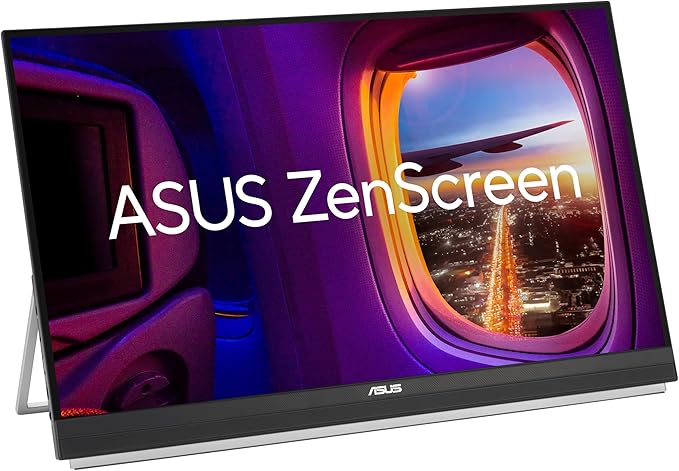 ASUS ZenScreen 27” 1440P Transportable Monitor (MB27ACF) - QHD (2560 x 1440) IPS 100Hz USB-C PD 70W Speakers Carrying Handle Kickstand C-clamp Sub-woofer 2.1 Channel Audio 3 yr Warranty