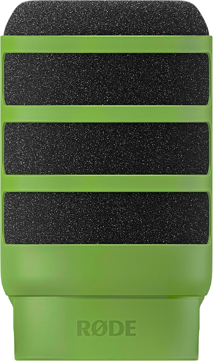 Rode PodMic Cardioid Dynamic Broadcast Microphone with WS14 PodMic Pop Filter - Green