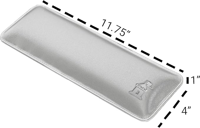 Bailey Compact by Castle - Wrist Rest for Keyboards with Around 61 Keys - Leather Ergonomic Computer Extra Firm Keyboard Wrist Support for Typists Gaming Heavy Office Use (Stone Compact Size)