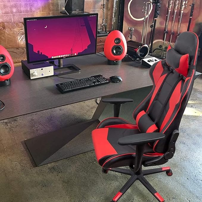 WANYE Adult Gaming Chair Gaming Chair Gaming Chair with Massage Reclining Gaming Chair High Back PC Gaming Chair Ergonomic Gaming Chair (Red) Red