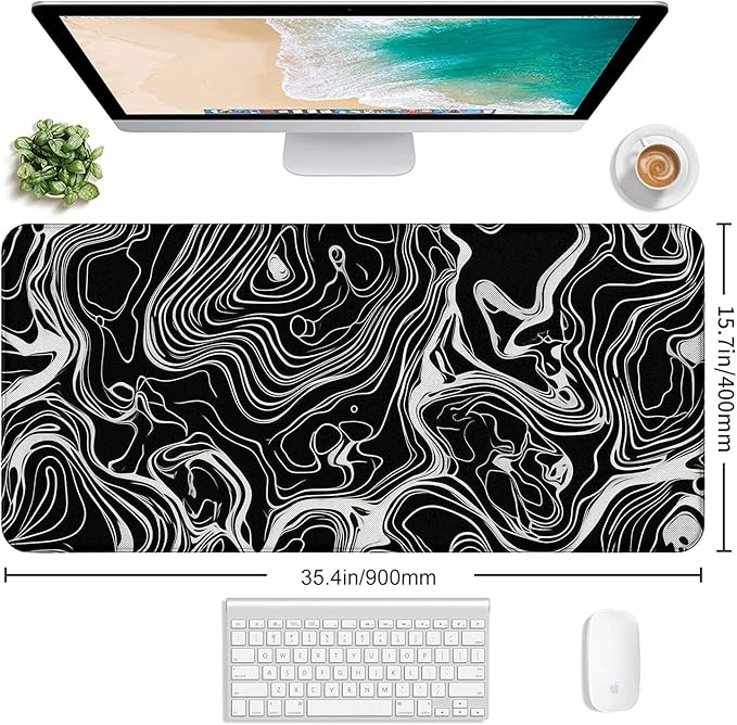 Minimalist Abstract Line XL Mouse Pad Suitable for Home Office and Study Keyboard Mouse Pad 35.4 x 15.7 x 0.12 Inches