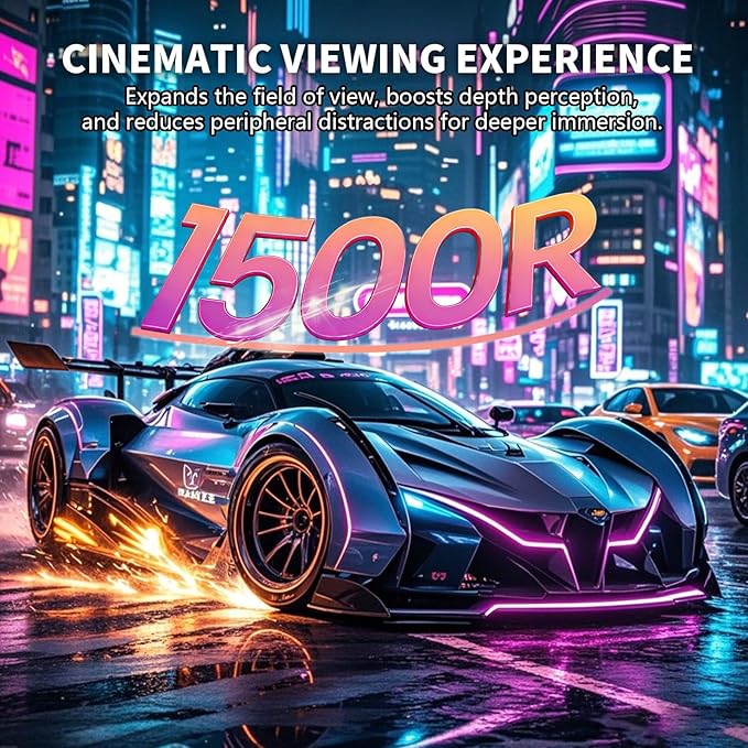 ZZA 32 Curved Gaming Monitor 4k UHD(3840 * 2160P) VA Screen 1500R 144Hz/160Hz Computer Moniter Supports AMD Freesync 120% sRGB HDR10 Wall Mountable Installs(HDMI 2.1 * 2/DP 1.4 * 2)-Black