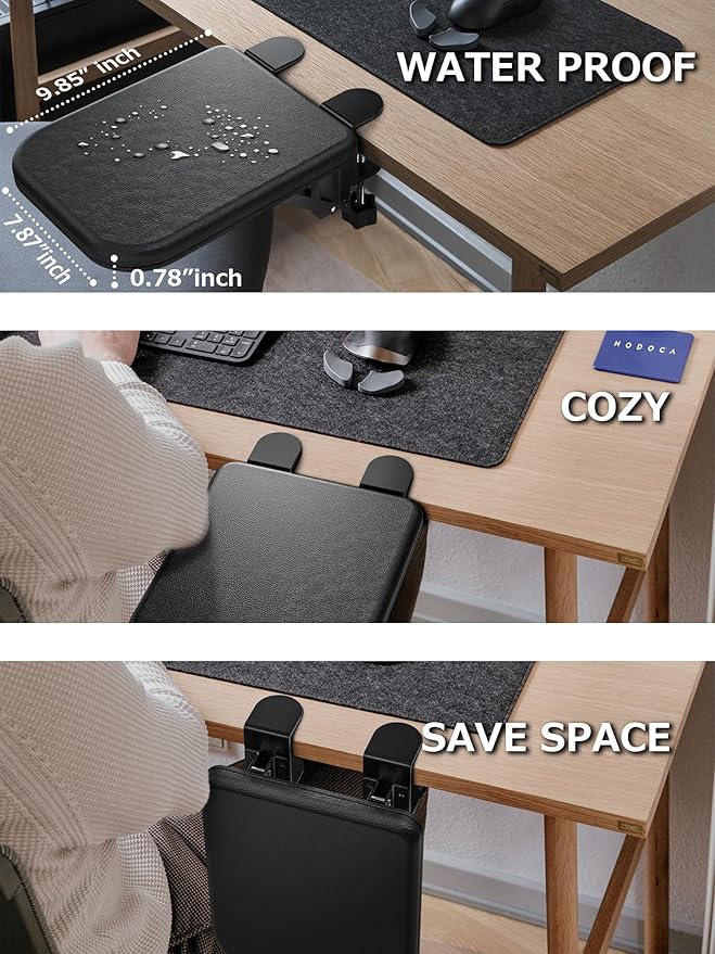 NODOCA Arm Rest for Desk Ergonomics Wrist Rest Desk Extender Soft Sponge Built-in Comfortable Arm Support for Desk Foldable Elbow Rest for Desk Home Office(1pcs)