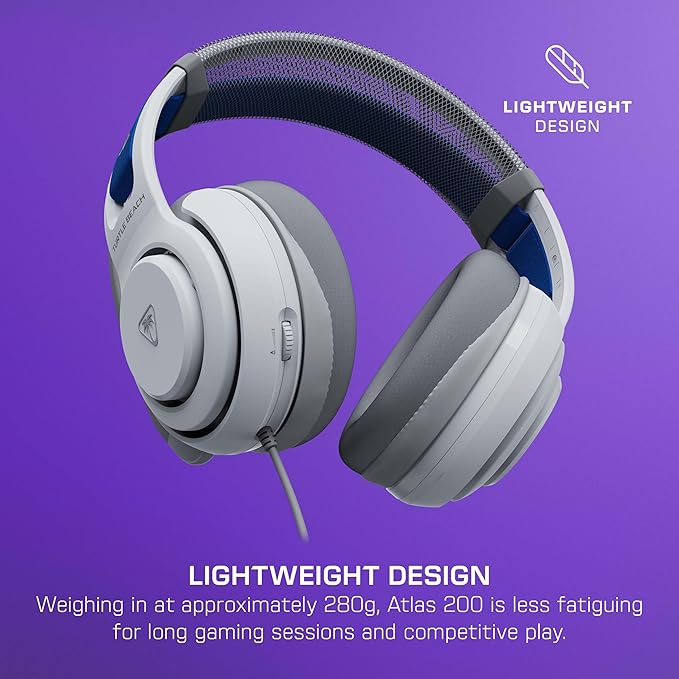 Bundle of Turtle Beach Atlas 200 Wired Gaming Headset Officially Licensed for PS5 &amp PS4 - White + Victrix Pro BFG Reloaded Wireless Gaming Controller Officially Licensed for PS5 PS4 PC - White