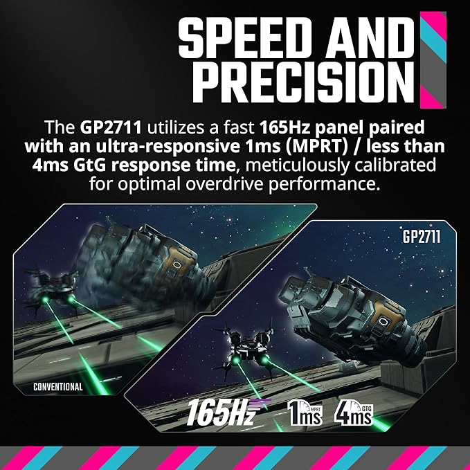 Cooler Master Tempest GP2711 27” 2K 165Hz Mini LED VA Quantum Dot QHD 2560 x 1440 PC Monitor HDR1000 4ms (GtG)|1ms (MPRT) DCR FreeSync Premium DP1.4 * 1 HDMI2.0 * 2 USB C*1 KVM