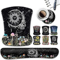 Keyboard Wrist Rest and Mouse Pad with Wrist Support Ergonomic Gel Mouse Pad for Easy Typing Pain Relief Memory Foam Keyboard Wrist RestSun Moon Wildflowers Butterfly Starry Sky Black Mousepads