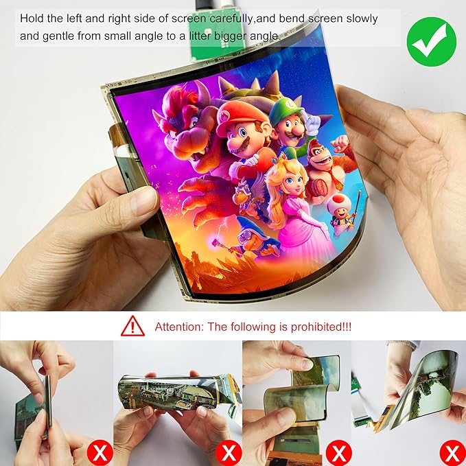 7.8 inch Flexible Display Curved Bendable Screen FHD 1440 * 1920 AMOLED Display with HDMI Driver Board OLED Monitor Without Enclosure Kit for DIY Prototype Demo