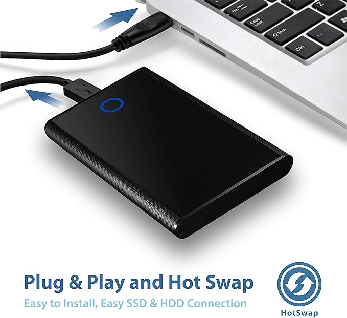ICY BOX IB-273StU3 External Enclosure for 2.5 SATA HDD/SSD with USB 3.0 Port UASP SATA III (Black)