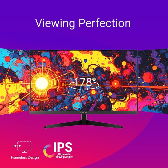 ASUS 24 FHD IPS Gaming Monitor 1080P Display 120Hz 1ms FreeSync Built-in Speakers Eye Care Plus Technology VESA Mountable TUV Certified Low Blue Light HDMI VGA