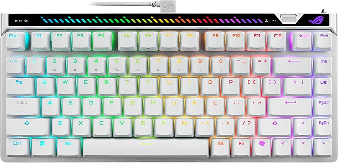 ASUS ROG Falchion Ace 75 HE Wired Analog/Hall Effect Gaming Keyboard – 75% TKL USB Hot Swappable HFX V2 Magnetic Switch Rapid Trigger 8KHz Polling ABS Keycap Carry Case Web-based Config – White