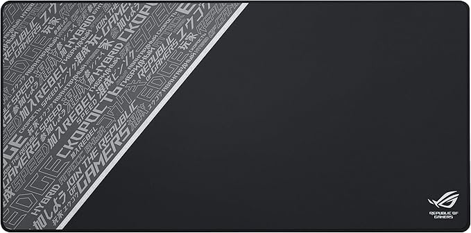 ASUS ROG Sheath BLK Gaming Mouse Pad – 35.4” x 17.3 Extra-Large Surface Ultra-Smooth for Precise Mouse Control Anti-Fray Stitched Edges Non-Slip Base - Black/Gray