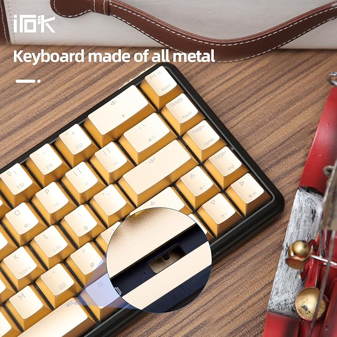 CD67 RGB Portable 60% Gaming Keyboard with Full Metal Enclosure hot-swappable red switches with Customizable backlighting Wired Mechanical Keyboard for Windows PC Gamers