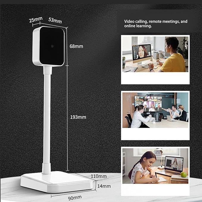 1080P Webcam with Microphone External USB HD Camera Intelligent Noise Reduction Plug and Play Adjustable Angle for Calling Conferencing Video Streaming