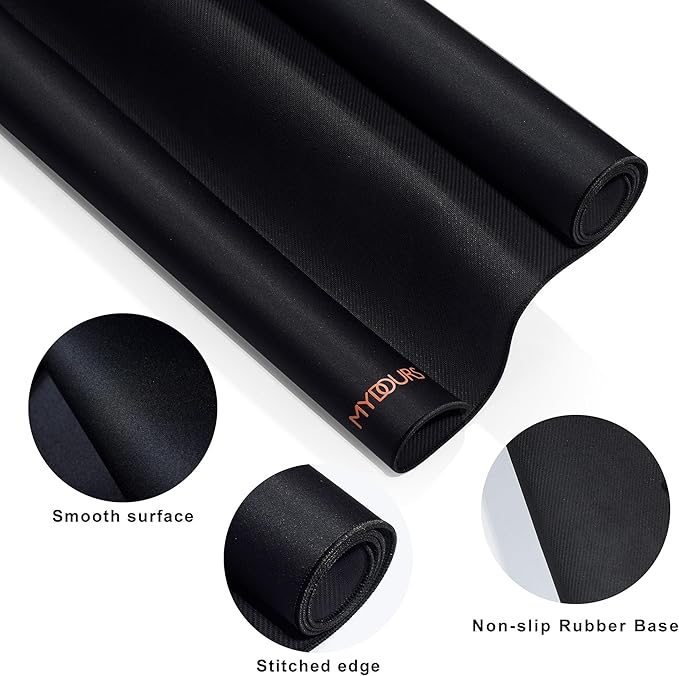 Mydours 48 x 24 Large Gaming Mouse Pad Oversized Keyboard Mouse Mat with Stitched Edge XXL Non-Slip Rubber Base Computer Mousepad for Full Desk Extended Desk Mat for Gamer Office &amp Home Bla