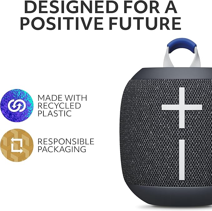 Ultimate Ears WONDERBOOM 4 Portable Waterproof Bluetooth Speaker with Big Bass and 360-Degree Sound Dustproof Floating Speaker with 131ft (40m) Range- Black