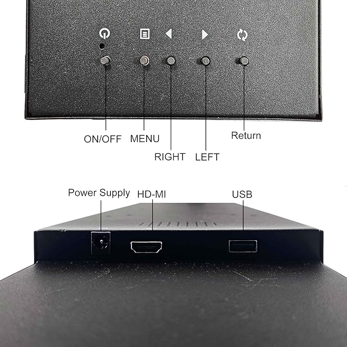 VSDISPLAY 24 Inch 1920x360 IPS Stretched Wide Bar Display for Gaming Marquee Monitor CabinetSupermarket Shelf Advertising Monitor with USB Video Interface