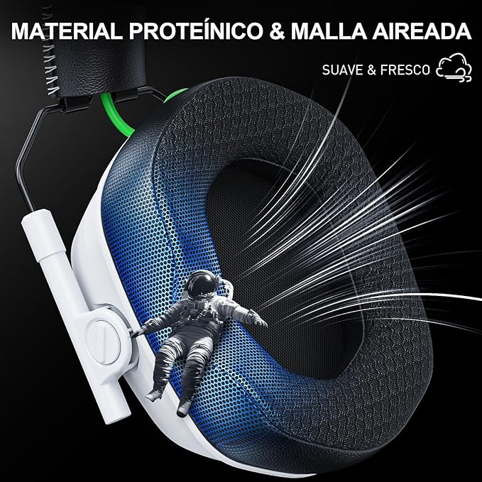 Wireless Gaming Headset for PS5 PS4 PC Switch Mac Phone 2.4GHz Gaming Headphones with 50mm Drivers 3D Surround Sound ENC Noise Cancelling Mic Cool RGB Light 50-Hour Gametime