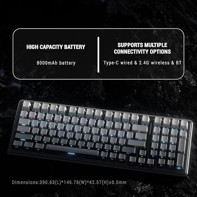 x Aula F99 99% Mechanical Gaming Keyboard – Wireless Bluetooth 2.4Ghz RF USB-C Wired Keyboard with RGB Backlit Hot-Swappable Pre-lubed Linear Switches PBT Keycaps Numpad Volume Knob
