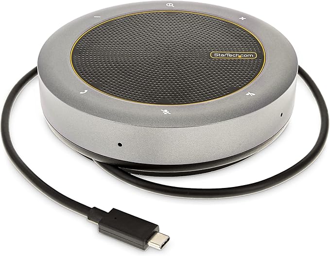 StarTech.com USB-C Speakerphone Docking Station for MacBook Pro M1 M2 M3 M4 and Windows 4K 60Hz HDMI or 1080p VGA Video USB 5Gbps Hub 100W Laptop Charging Portable Speaker