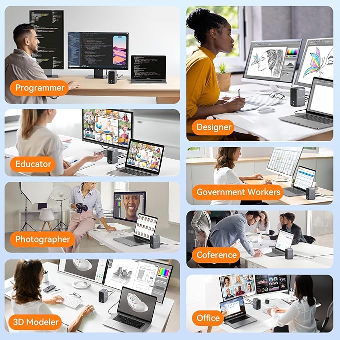 TobenONE 16-in-1 MacBook Docking Station with 100W Power Adapter Dual HDMI 7 USB Gigabit RJ45 SD&ampMicro SD PD 3.0 Mac Docking Station for Creative Professionals &amp Home Working