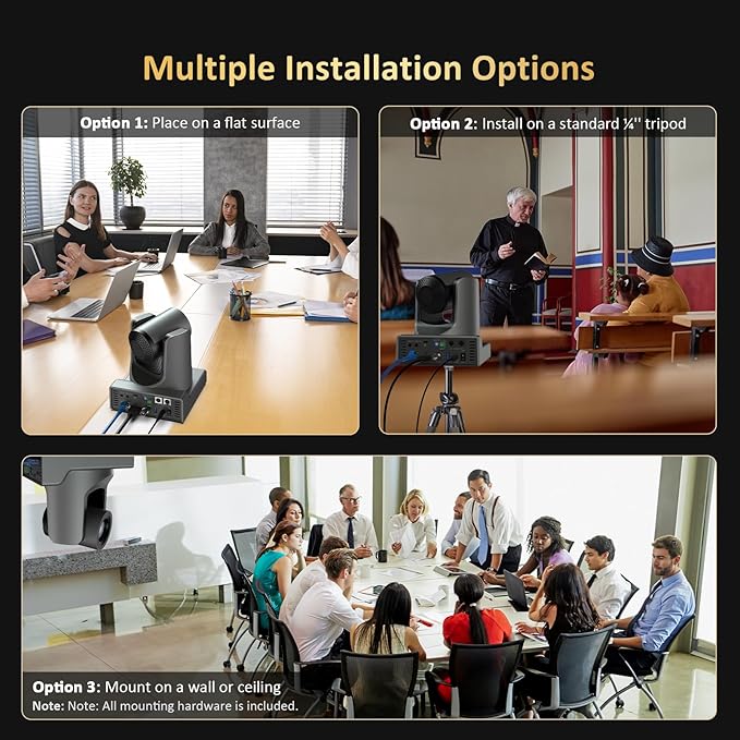 NexiGo PTZ Camera 20X Optical Zoom with PoE HDMI/3G-SDI/USB/LAN IP Streaming Outputs Auto AI Tracking for Video Conferencing Live Streaming Meeting Church Services Worship Skype Zoom Teams OBS
