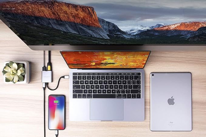 HyperDrive 4K HDMI 3-in-1 USB-C Hub for MacBook Chromebook - Silver