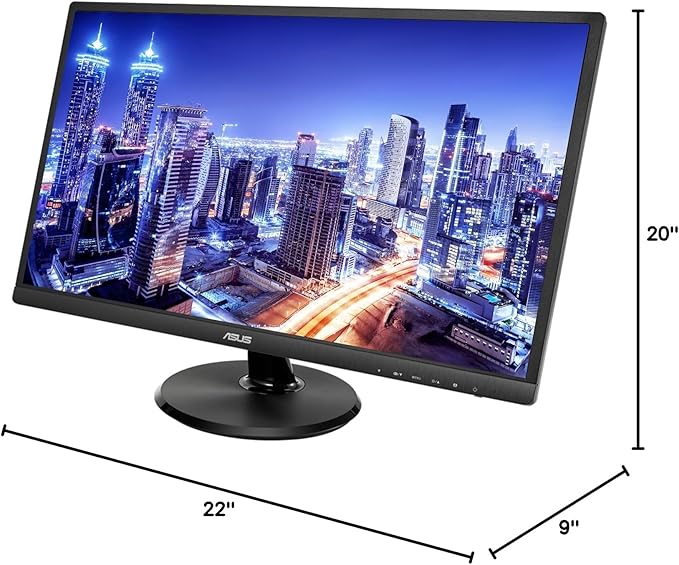 ASUS VA249HE 24-inch 1080P Full HD LED Backlit LCD Monitor 2-Pack Bundle with VGA HDMI Eye Care Ultra-Low Blue Light Black