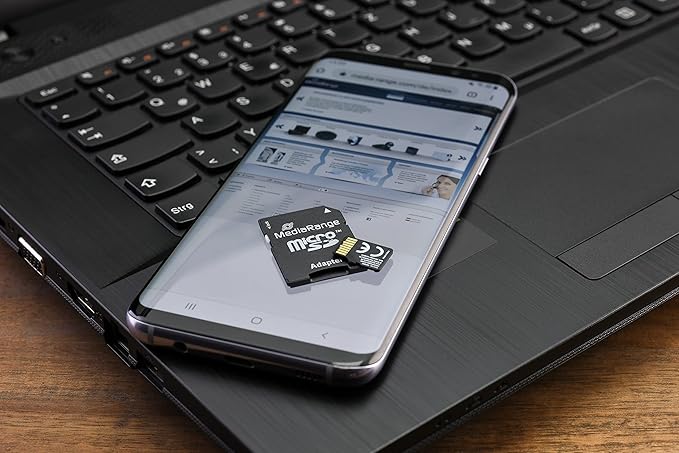 MediaRange Micro SDXC Memory Card with SD Adapter 128GB - Speed Class 10 Read Speed up to 80 MB/s External Data Storage for Mobile Devices Such as Digital Cameras or Smartphones