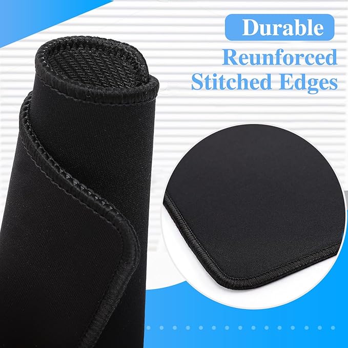 20 Pack Mouse Pad with Stitched Edge2mm Black Mouse PadsMousepads with Non Slip Rubber BasePremium-Textured &amp Waterproof Mousepad for Computers Laptop Office Home8.7x7.1In