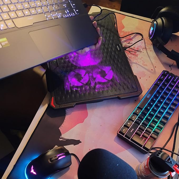 AICHESON S035 Purple Laptop Cooler and Gaming Laptop Cooling Stand AA2 Set