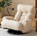 Floor Gaming Chair – 5-Position Adjustable 360° Swivel Folding Sofa Chair with Armrests Cushion-Padded Chaise Lounge for Teens &amp Adults (Beige)