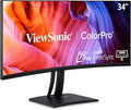 ViewSonic VP3456A 34 Inch Ultrawide QHD 1440p Curved Monitor with 100W USB C Ethernet RJ45 FreeSync USB Hub 100% sRGB 14-bit 3D LUT