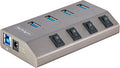 StarTech.com 4-Port Self-Powered USB-C Hub with Individual On/Off Switches USB 3.0 5Gbps Expansion Hub w/Power Supply Desktop/Laptop USB-C to USB-A Hub USB Type C Hub w/BC 1.2 (5G4AIBS-USB-HUB-NA)
