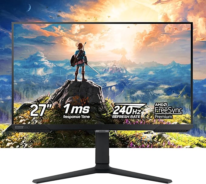 Samsung 27 Odyssey G4 Gaming Monitor | 240Hz Refresh Rate 1ms Response Time | FreeSync Premium NVIDIA G-Sync Compatible | HDR 10 400Nit | FHD IPS Ultrawide Game View &amp Ergonomic Stand | Black