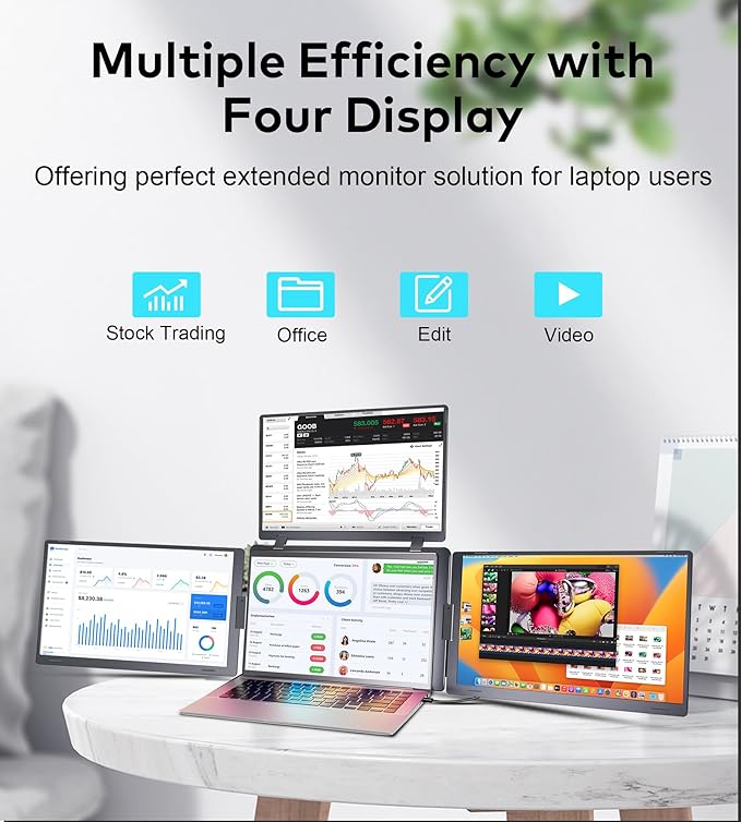15.6 Laptop Screen Extender Quad Monitor