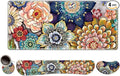 ToLuLu Extended Gaming Mouse Pad Memory Foam Ergonomic Keyboard Mouse Wrist Rest Support Set Large Desk Mat with Stitched Edges Non-Slip Base Mousepad for Home Office Game Colorful Flower