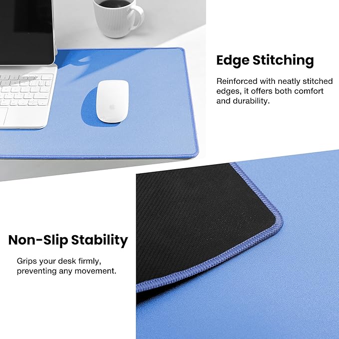 ALOANES Waterproof Mouse Pad XXXL Gaming Keyboard Pad with Anti-Slip Base Grain Jacquard Surface Extend Desk pad for Gamer Office &amp Home Blue Mousepad 35.4x 15.7x 0.12