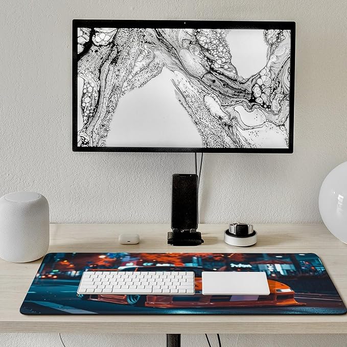 Large Mouse Pad JDM Cars NSX Night Driving Desk Mat Computer Accessories Gaming Office Organizers Supplies Decor Essentials Keyboard Pads for Desk Rubber 40x90cm