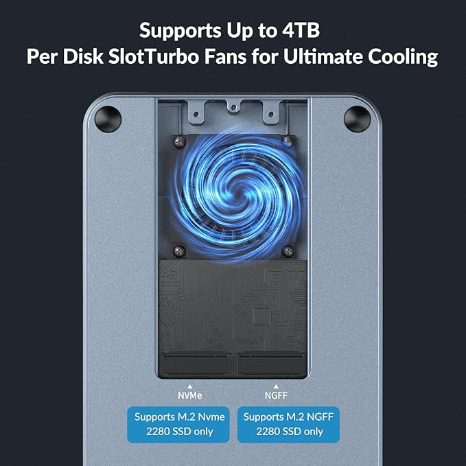 10 in 1 Docking Station with Thunderbolt 3 Port 2X USB 3.1 Gen1 2X USB 3.1 Gen2 PD 60W 8K@60Hz DP 3.5 Audio/Mic Ethernet 120W DC in NVMe and SATA M.2 SSD Enclosure