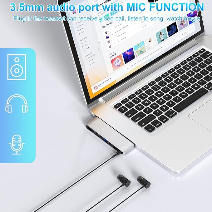 Surface Laptop 2 Accessories Hub Docking Station with 4K HDMI USB 3.0 USB 2.0 USB C SD/TF Card Slot 3.5mm Audio Port - Hub for Surface Laptop 1/2