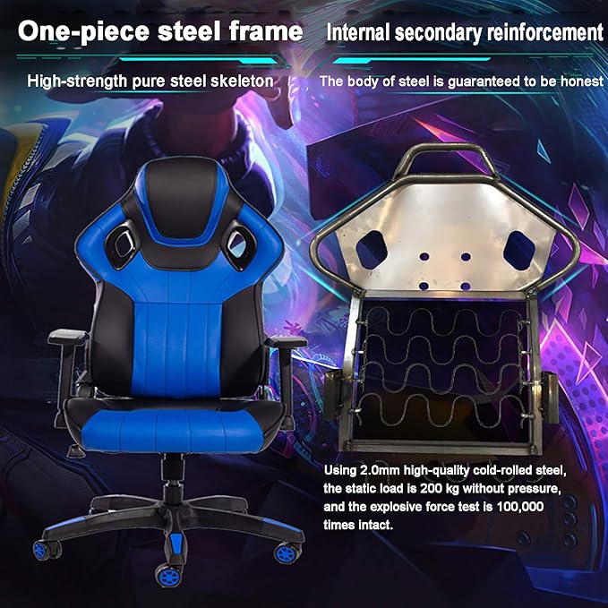Office Chair Gaming Chair Computer Chair Racing Office Computer Chair Height Adjustable Swivel Chair High Back Task ChairExecutive Game Chair Recliner Gamer Chair for Women Men AdultsPU Le