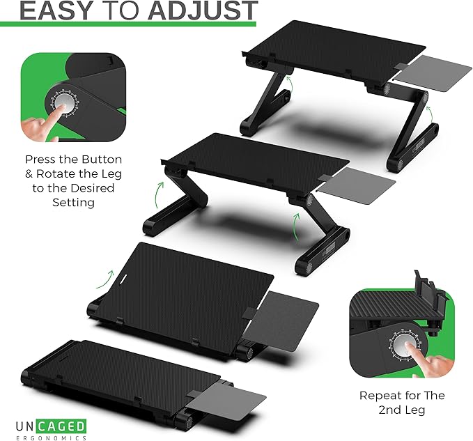 Uncaged Ergonomics WorkEZ Adjustable Computer Keyboard Stand for Desk Keyboard &amp Mouse Riser Ergonomic Portable Stand for Desktop Computer Keypad Riser for Desk