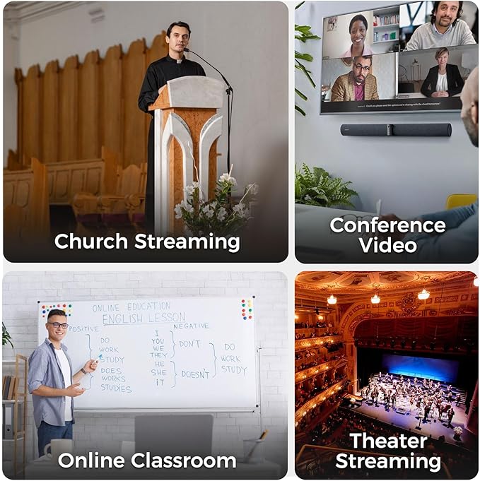RGBlink 4K PTZ Camera HDMI AI Auto-Tracking 10X Optical Zoom USB3.0 LAN HDMI PTZ Camera for Church Worship Education Conference Events RGB10X-UUAI-BK（Real 4K Output