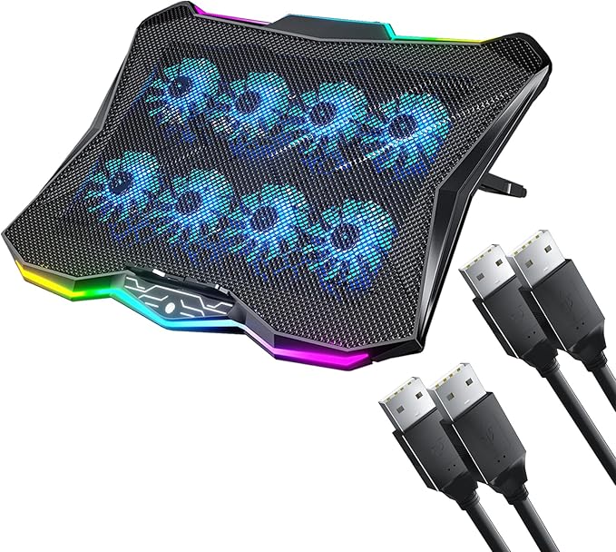 AICHESON AA3 Gaming Laptop 8 Cooling Fans and 2 x 1.3m USB A to A Cables Set