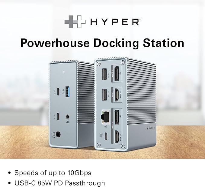 HyperDrive USB-C &amp Thunderbolt 4 GEN2 12-in-1 Docking Station 100W PD for MacBook Pro/Air iPad PC 4K USB C Triple Display 10Gbps Gigabit Ethernet