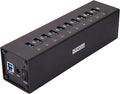 PowerHub SuperSpeed 12 Port (10 Data/Charging + 2 Charging Only Ports) Industrial Grade USB 3.0 Hub with Mounting Brackets (HUBC10B)
